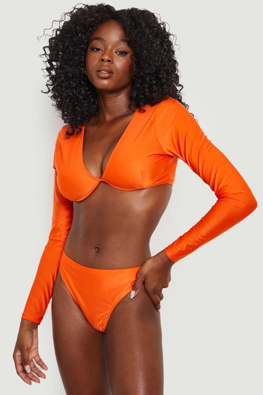 Orange long sleeve store bikini